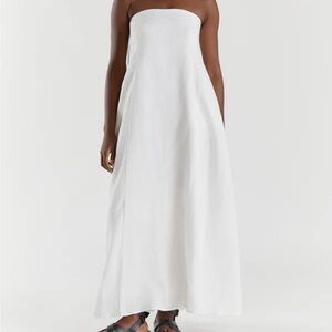 Dissh white strapless maxi dress